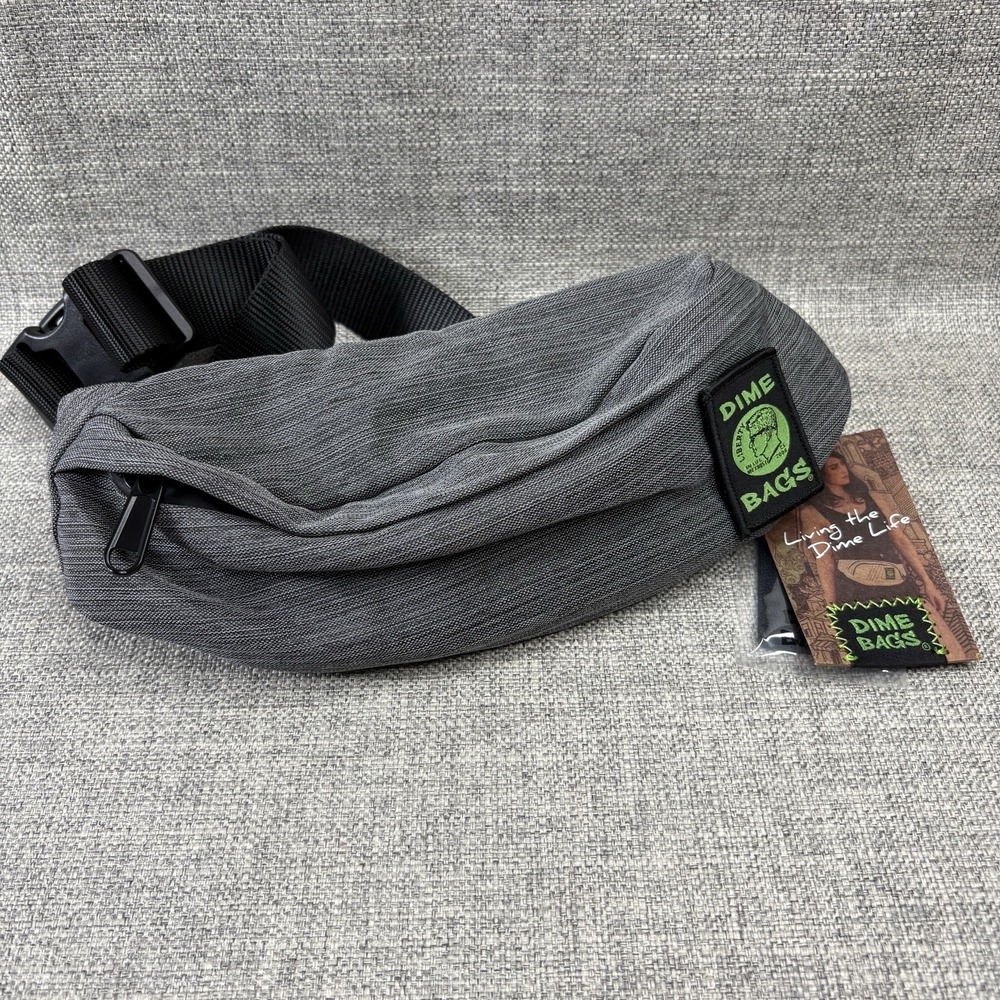 Dime Bags The Hip Bag Smell Proof Hemp Zip Pockets Waist Pack Concrete Grey NWT